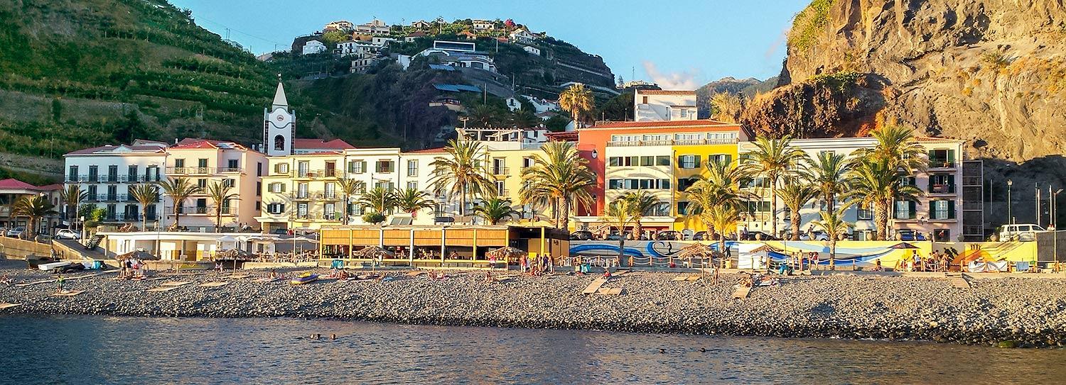 Ponta do Sol Beach is one of the most beautiful in island Madeira Portugal